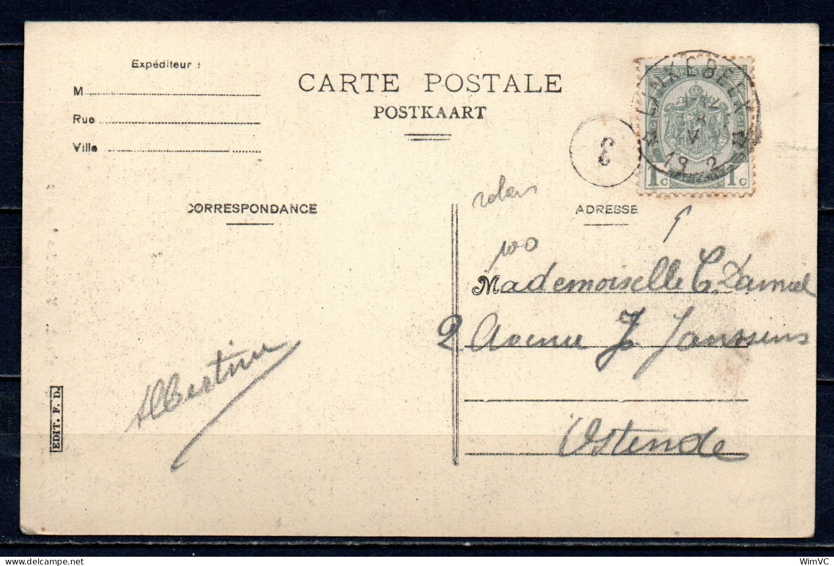 81 Gestempeld Op Postkaart (sterstempel) LINKEBEEK - COBA 10 Euro - 1893-1907 Coat Of Arms