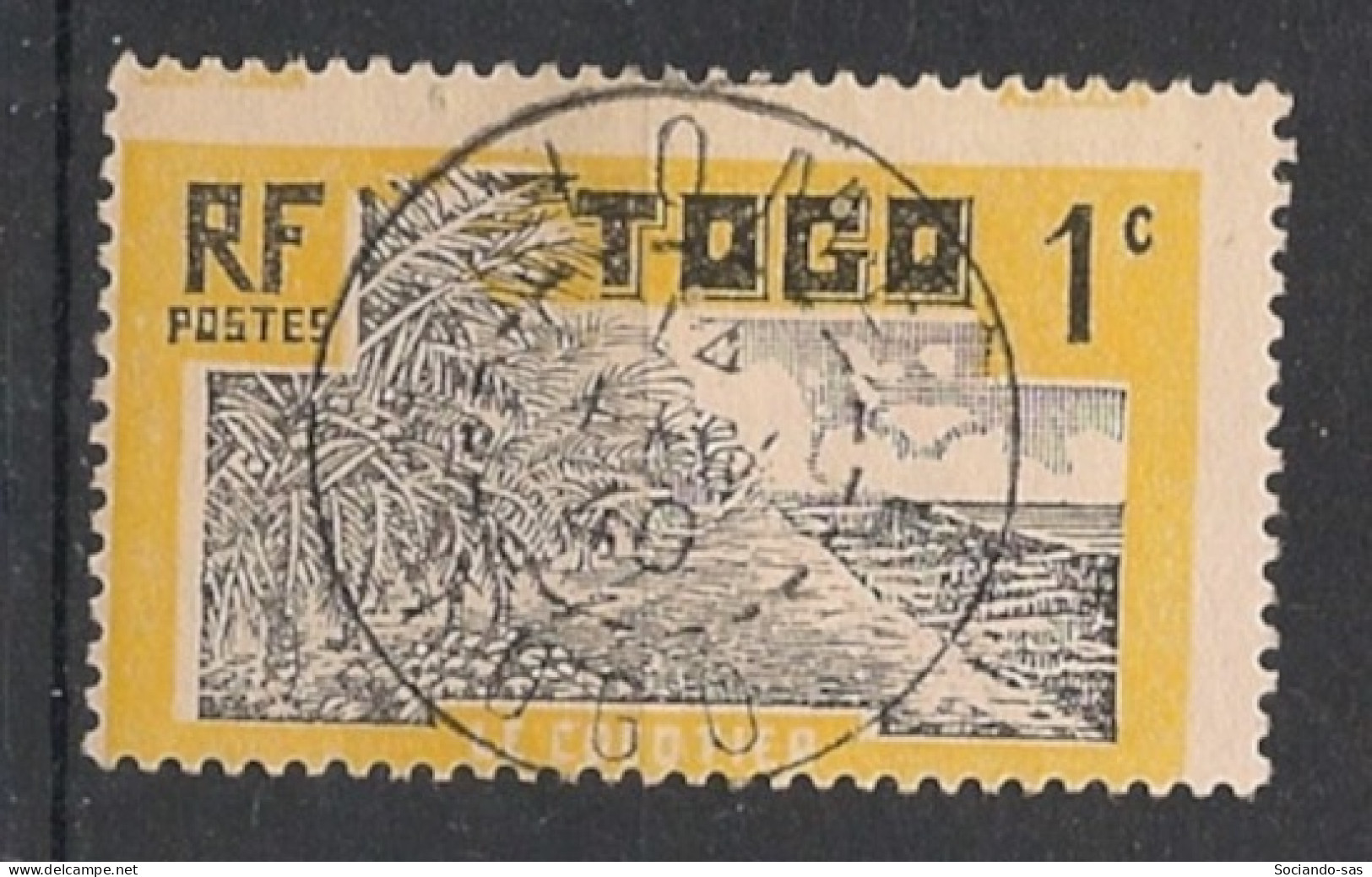 TOGO - 1924 - N°YT. 124 - Cocotier 1c Jaune - Oblitéré / Used - Used Stamps