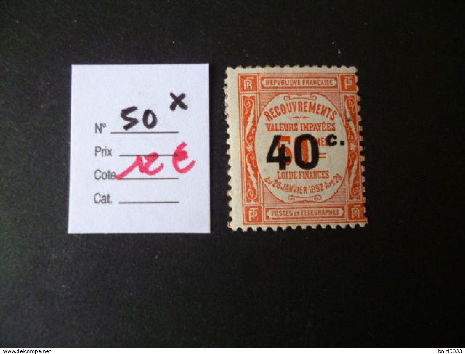 Timbre France Neuf * Taxe N° 50 Cote 12 € - 1859-1959 Nuovi