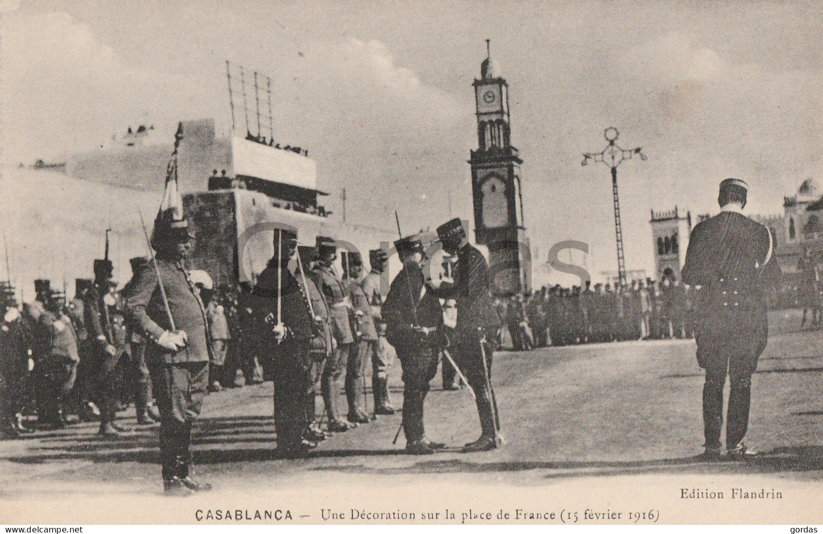 Morocco - Maroc - Maghreb - Casablanca - Une Decoration Sur La Place De France - 15 Fevrier 1916 - Military - Casablanca