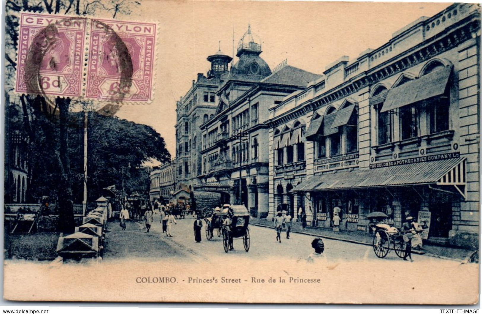 CEYLAN - COLOMBO - Prince's Street (stamps) - Sri Lanka (Ceylon)