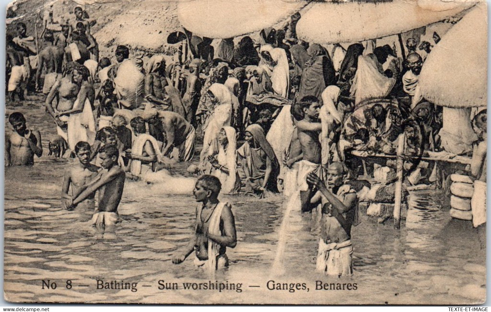 CEYLAN - Bathing Sun Worshiping Ganges Benares  - Sri Lanka (Ceylon)