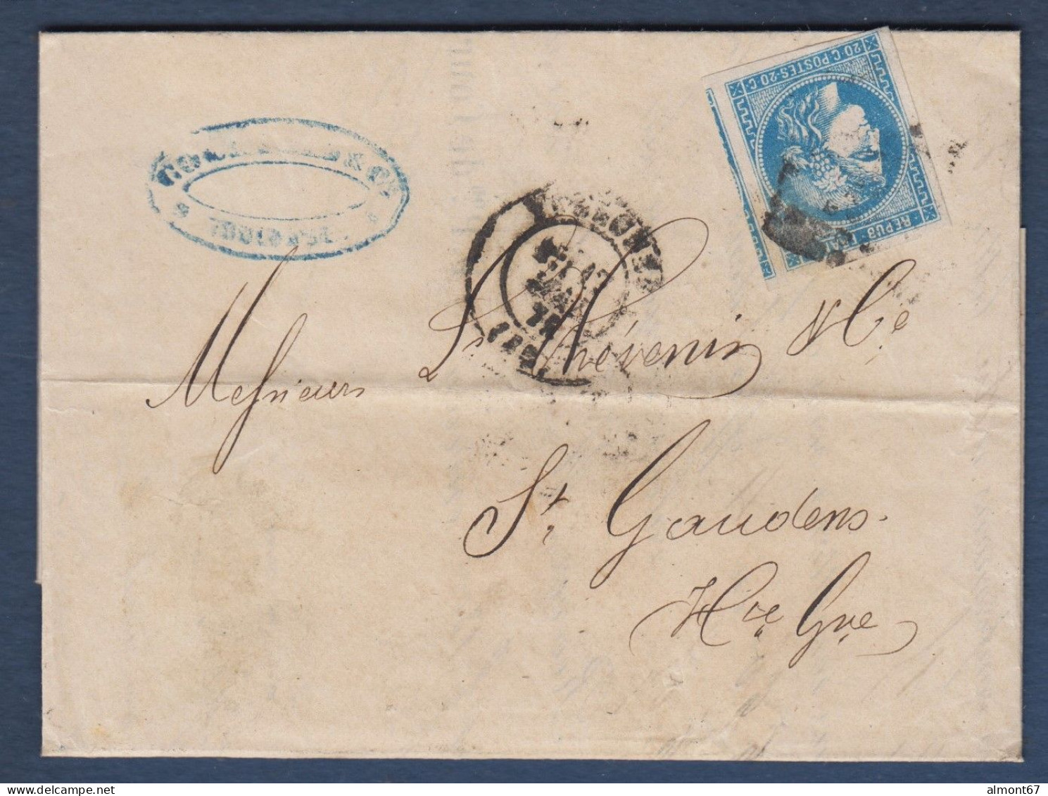 Bordeaux N° 46B  Sur Lettre De Toulouse - 1870 Uitgave Van Bordeaux