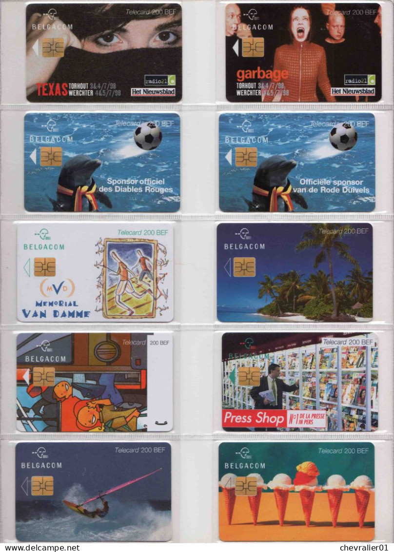 Cartes de téléphone_Télécartes_belgique_lot 309 cartes