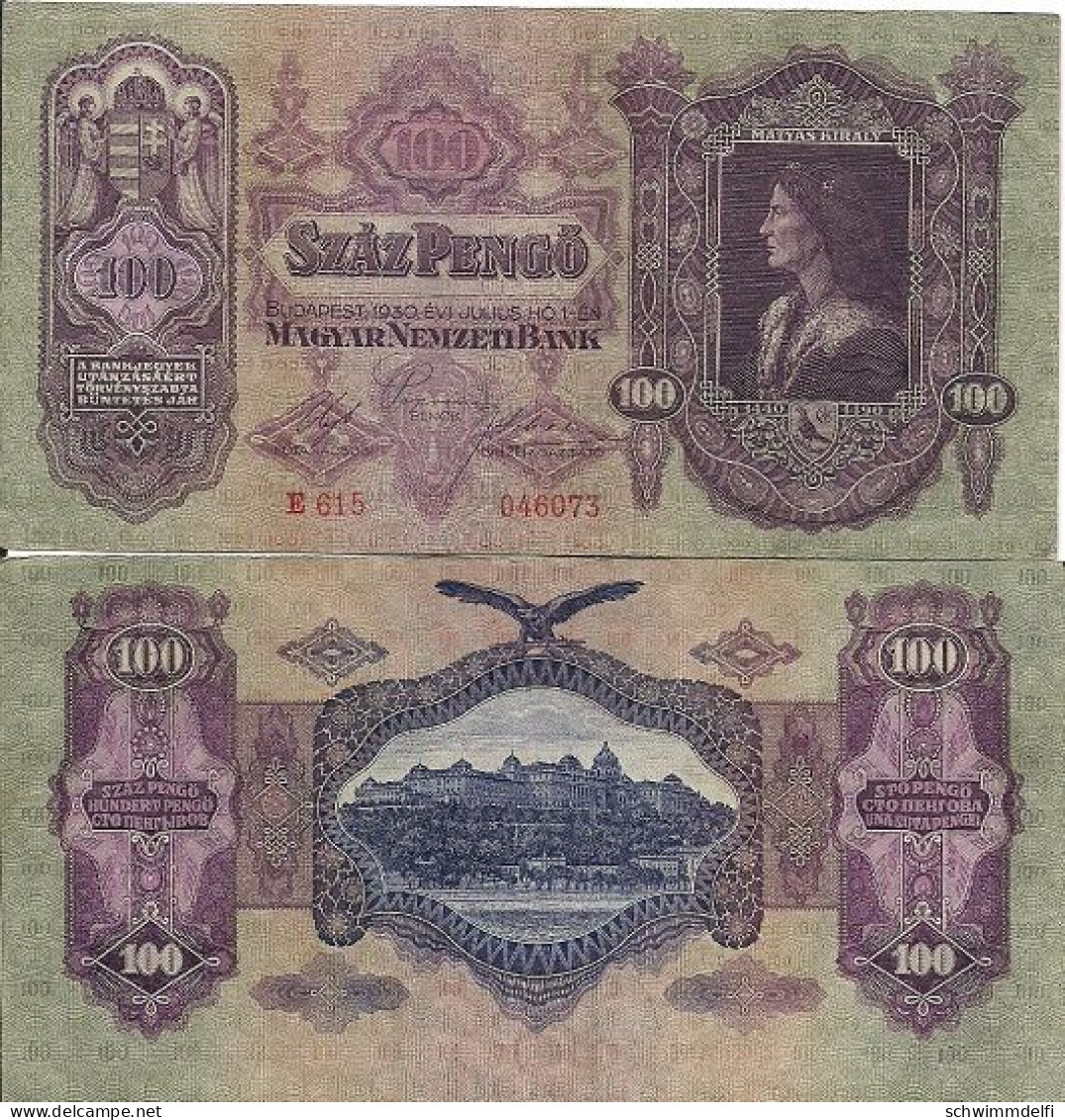 HUNGRÍA - UNGARN - HUNGARY - 100 PENGÖ 1930 - EBC - SEHR SCHON - VERY FINE - Hungría