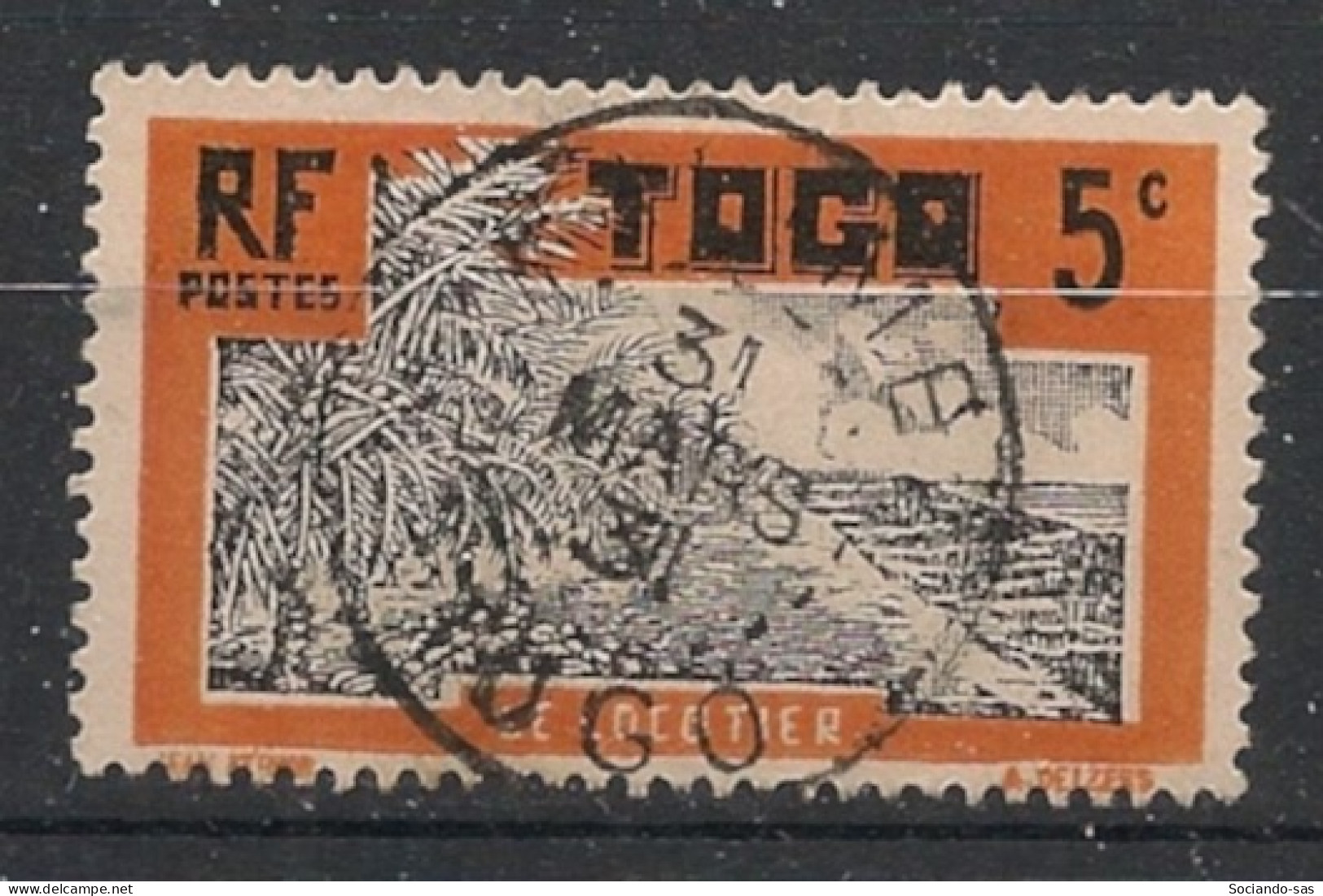 TOGO - 1924 - N°YT. 127 - Cocotier 5c Orange - Oblitéré / Used - Usati