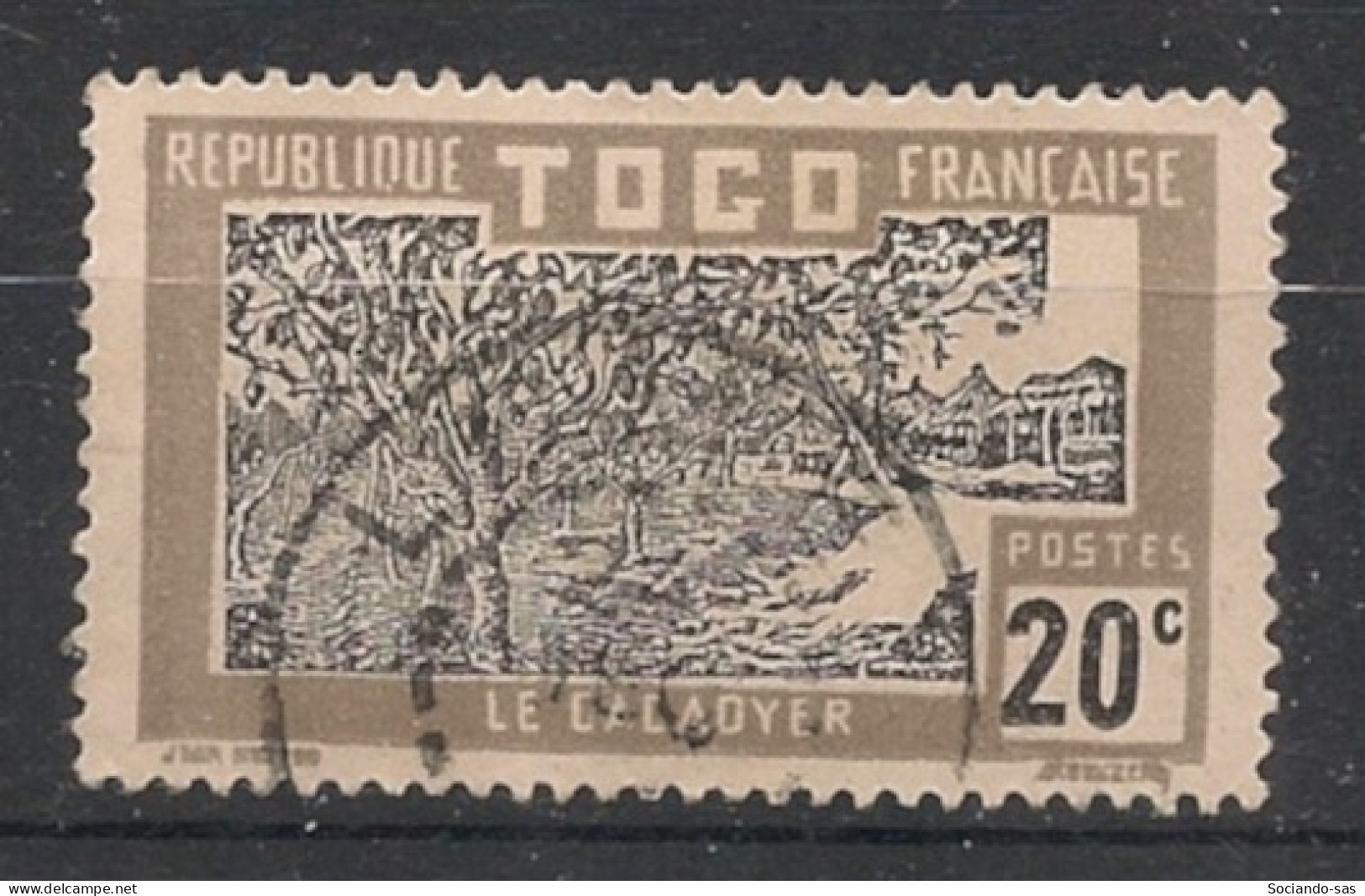 TOGO - 1924 - N°YT. 130 - Cacaoyer 20c Gris - Oblitéré / Used - Usados