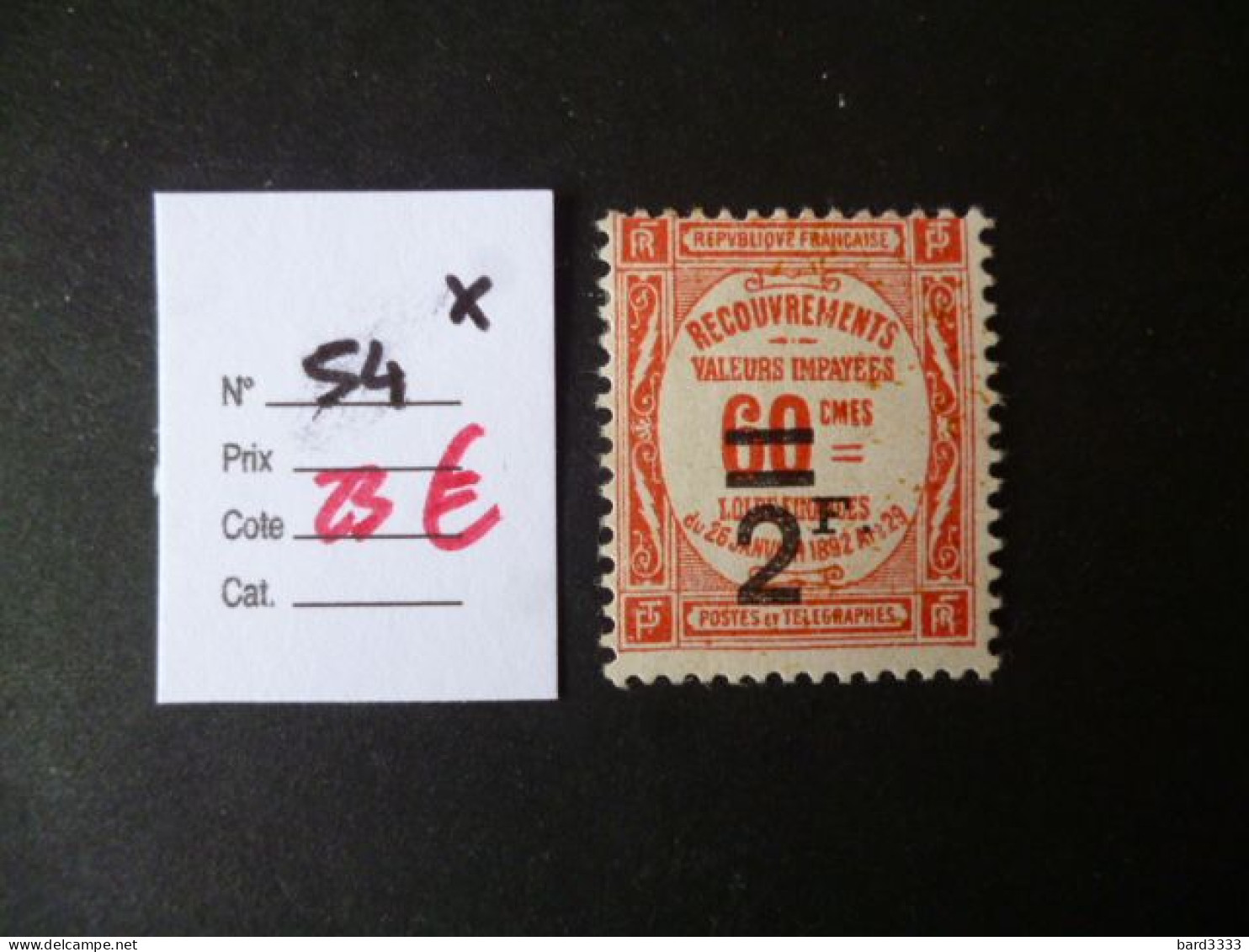 Timbre France Neuf * Taxe N° 54 Cote 23 € - 1859-1959.. Ungebraucht