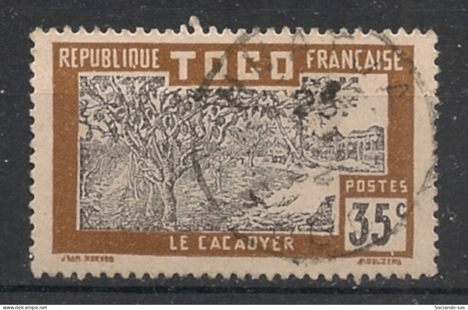 TOGO - 1924 - N°YT. 133 - Cacaoyer 35c Brun - Oblitéré / Used - Usados