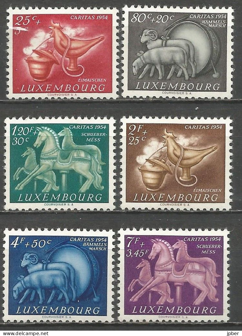 Luxembourg - MI N°525à530* - Traditions - Sifflet D'enfant, Encensoir, Mouton, Tambour, Chevaux De Manège - Neufs
