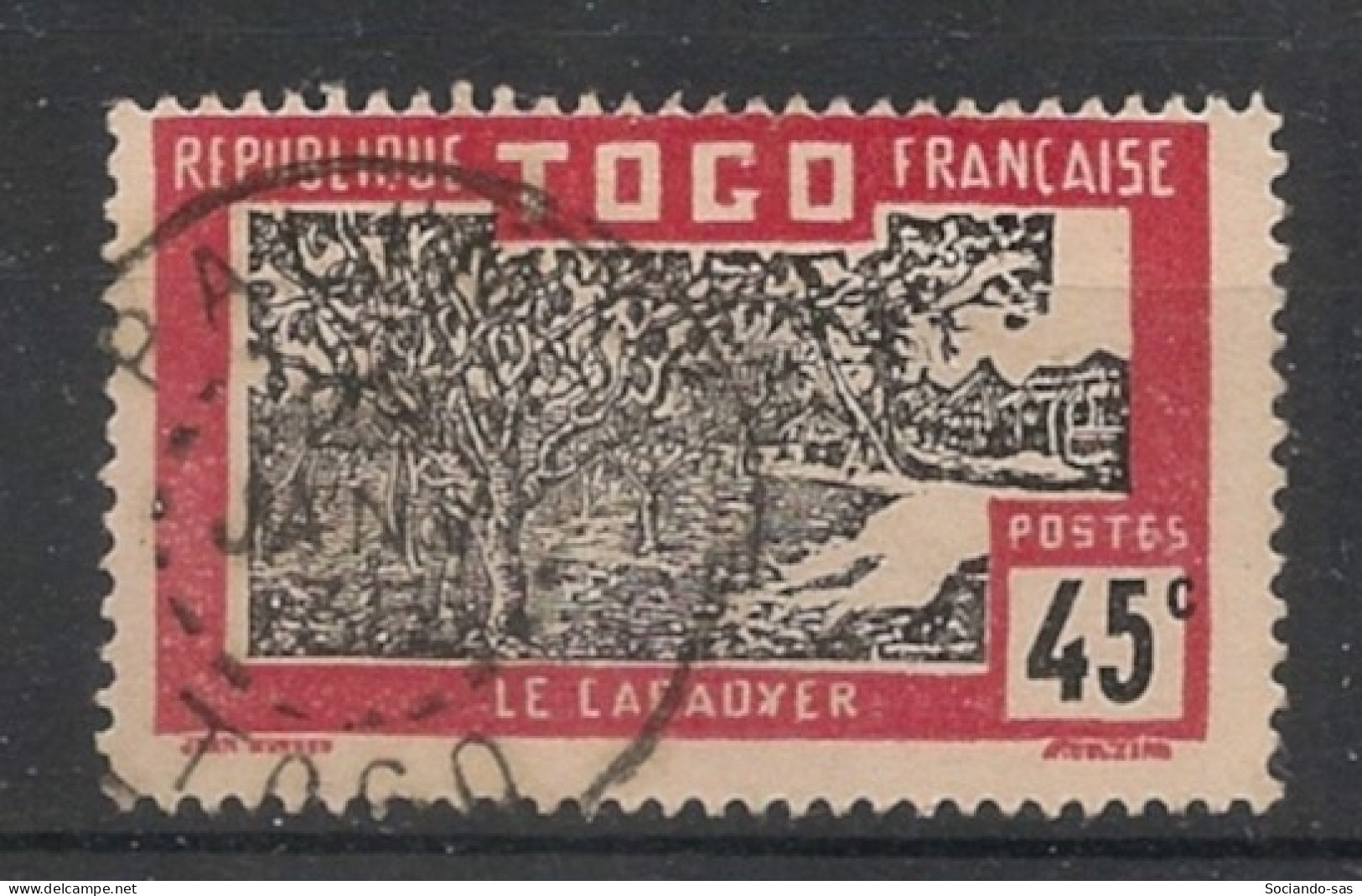 TOGO - 1924 - N°YT. 135 - Cacaoyer 45c Rose-rouge - Oblitéré / Used - Usati