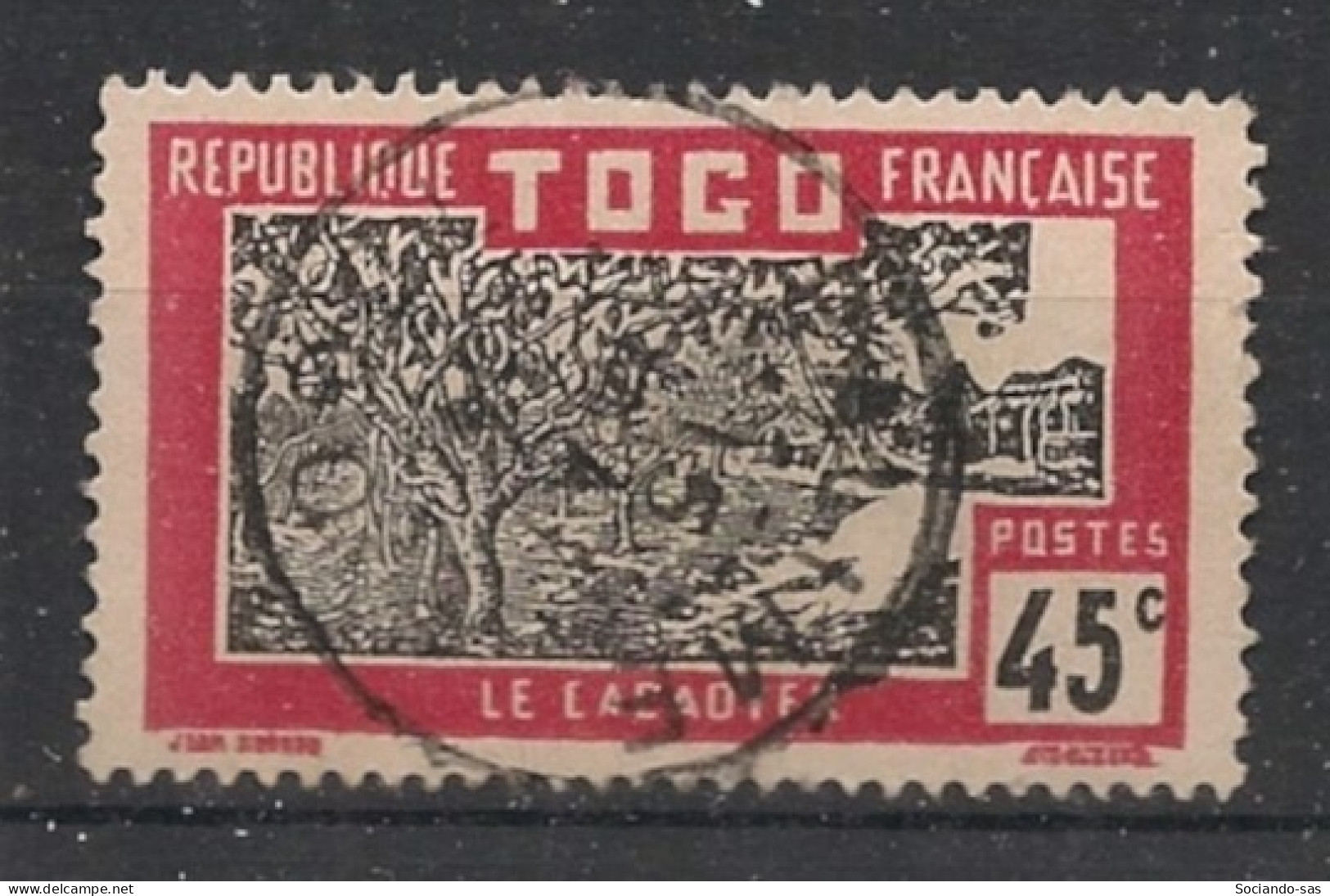 TOGO - 1924 - N°YT. 135 - Cacaoyer 45c Rose-rouge - Oblitéré / Used - Usati