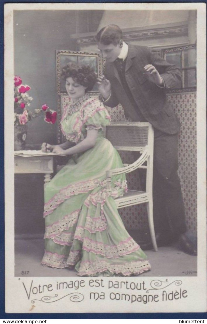CPA 1 Euro Couple Photo Femme Woman Illustrateur écrite Prix De Départ 1 Euro - 1900-1949
