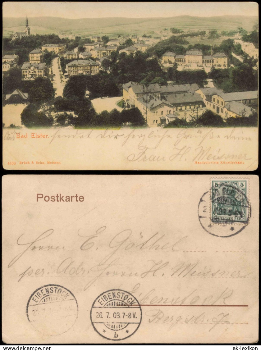 Ansichtskarte Bad Elster Stadt, Straßenblick Handkolorierte AK 1903 - Bad Elster