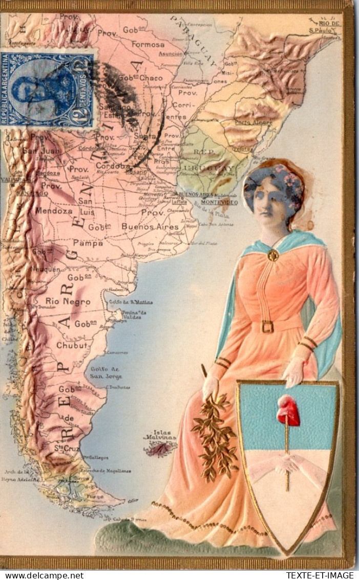 ARGENTINE - Carte Souvenir Et Geographie De La Republique  - Argentine