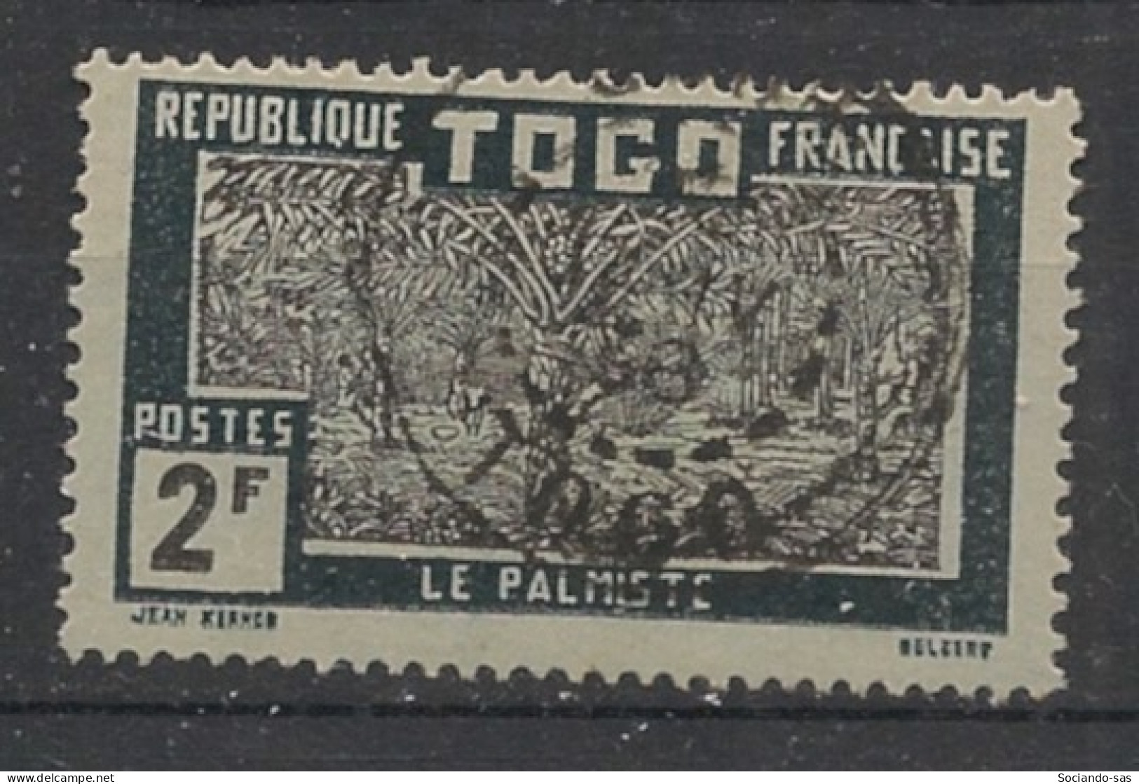 TOGO - 1924 - N°YT. 142 - Palmiste 2f Bleu-noir - Oblitéré / Used - Usati