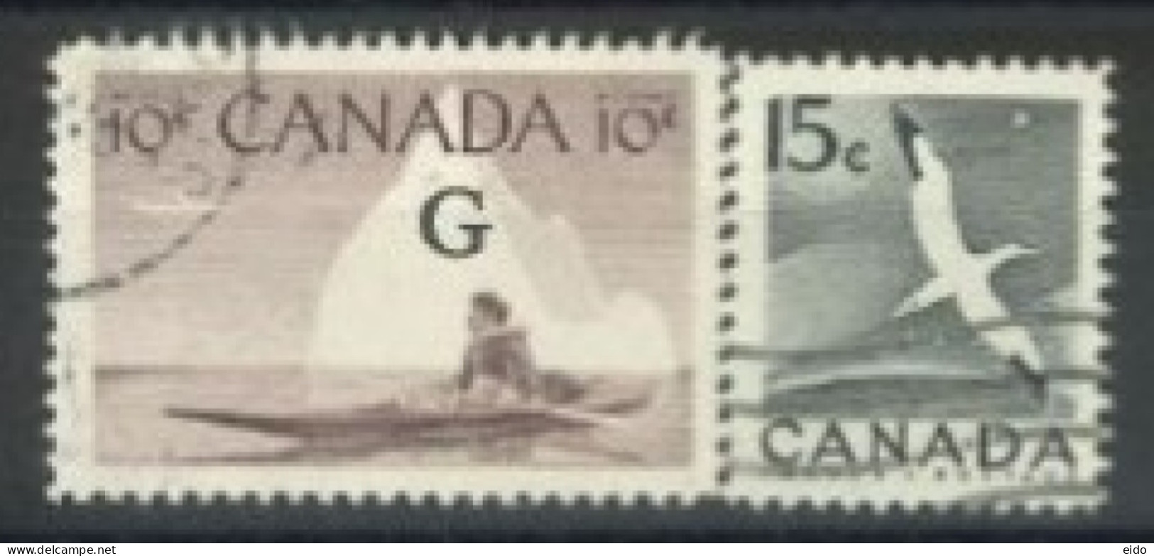 CANADA - 1953, ESKIMO HUNTER & NORTHERN GANNET STAMPS SET OF 2, USED. - Oblitérés