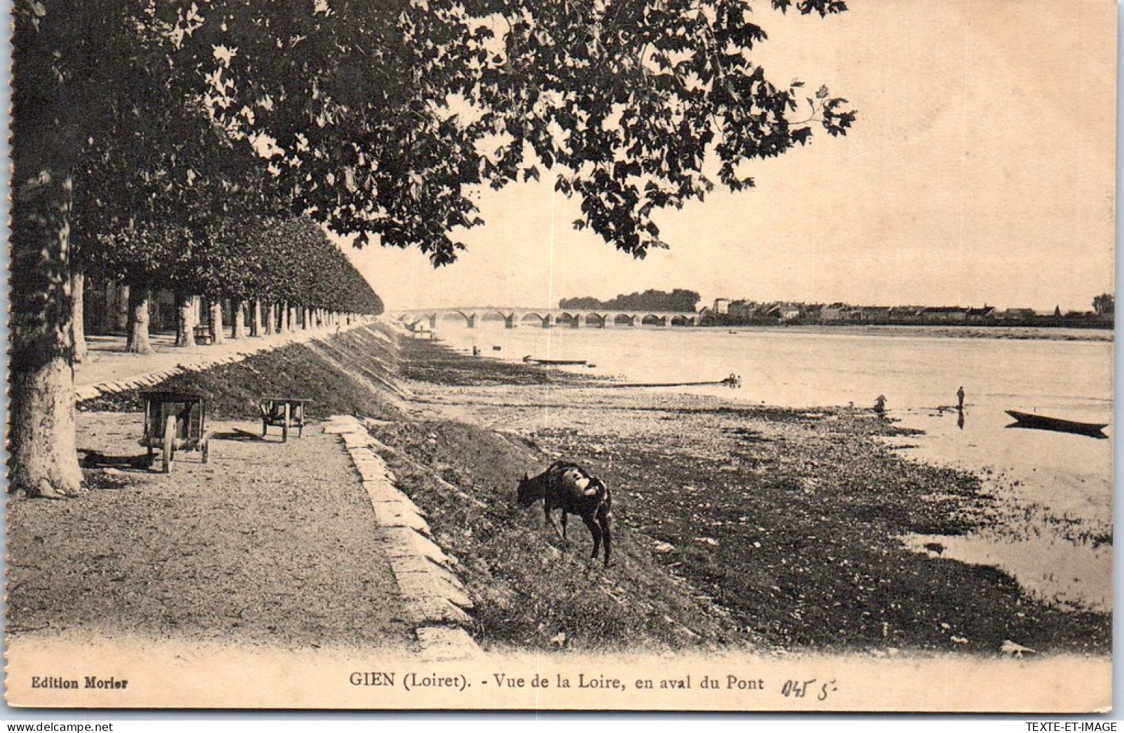 45 GIEN - Vue De La Loire, En Aval Du Pont. - Gien