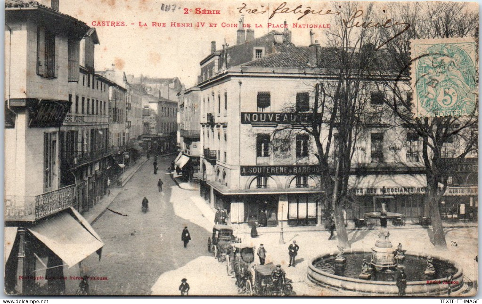 81 CASTRES - Vue De La Rue Henri IV & Place Nationale  - Castres