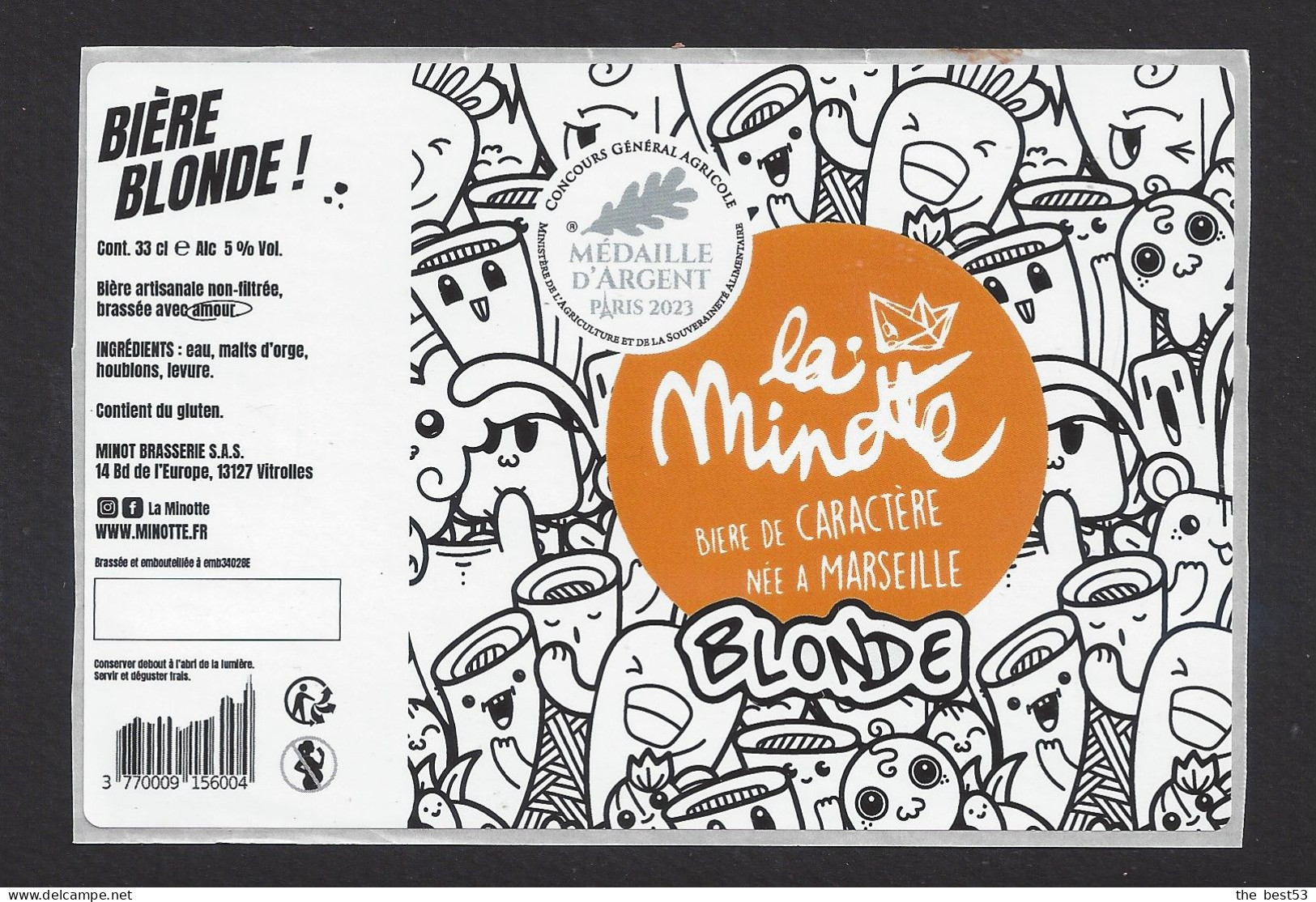 Etiquette De Bière Blonde  -  La Minotte    -   Brasserie Minot à Vitrolles   (13) - Bier