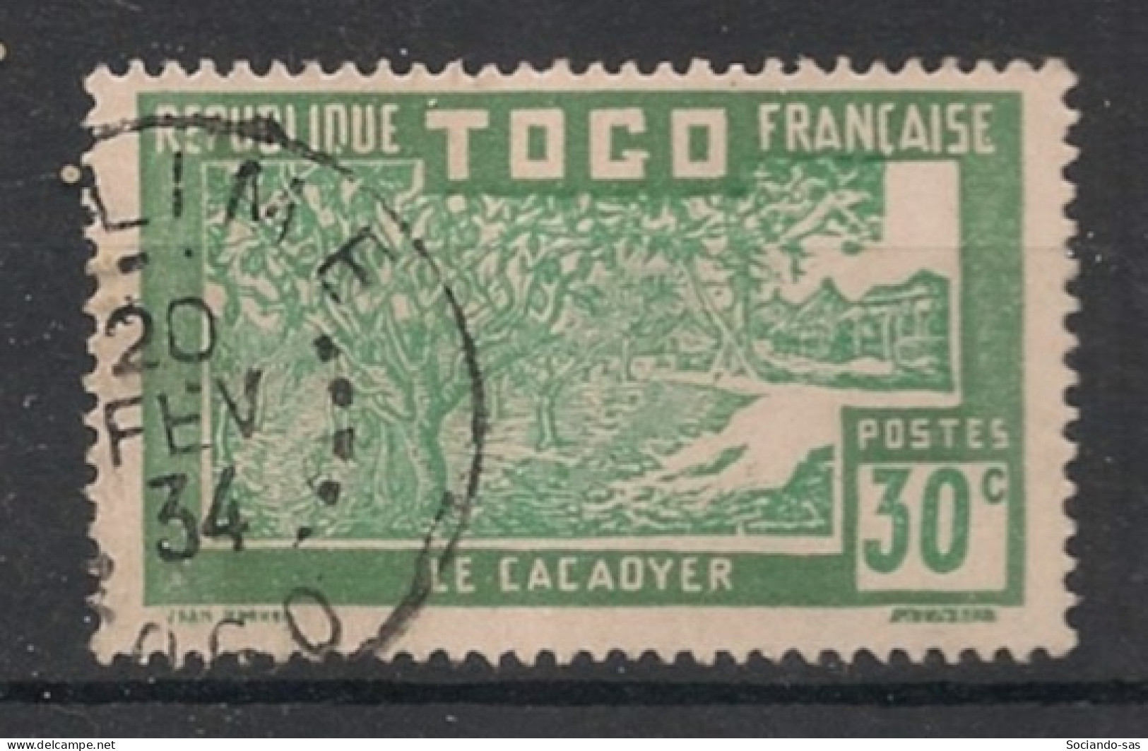 TOGO - 1926-27 - N°YT. 144 - Cacoyer 30c Vert - Oblitéré / Used - Used Stamps