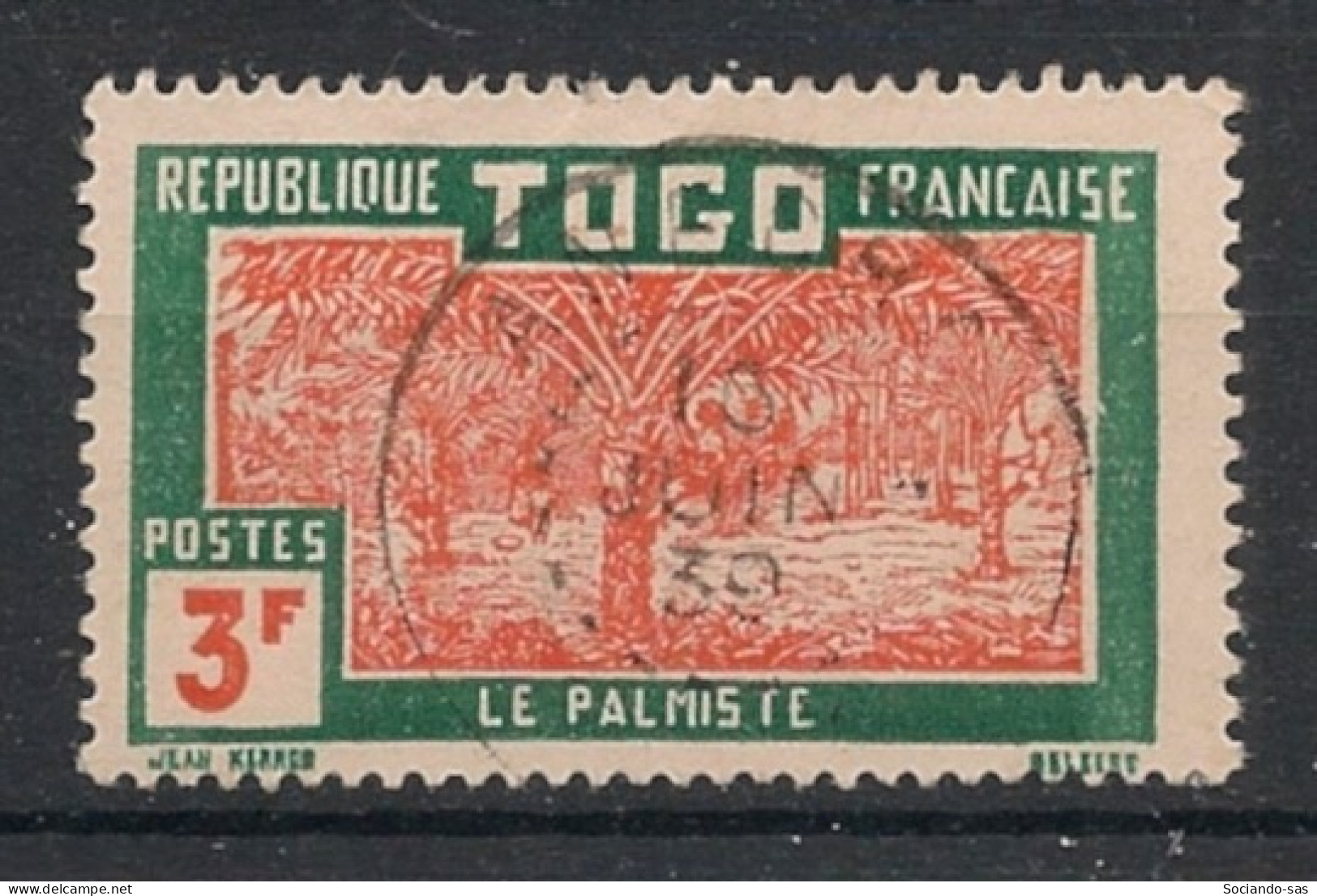 TOGO - 1926-27 - N°YT. 149 - Palmiste 3f Vert - Oblitéré / Used - Usados