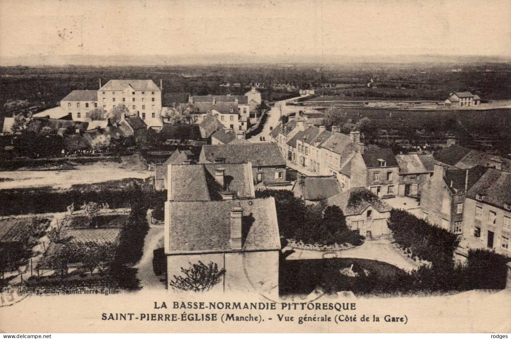 50 , Cpa  SAINT PIERRE EGLISE , Vue Générale (coté De La Gare) (13972) - Saint Pierre Eglise