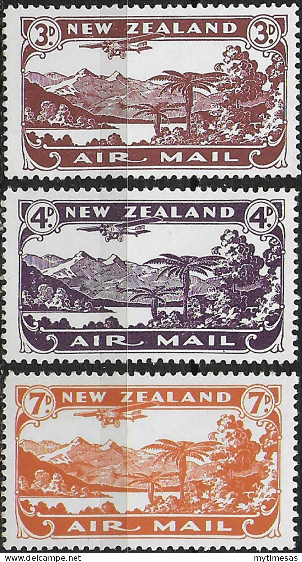 1931 New Zealand Airmail Lake Scenery 3v. MNH SG N. 548/50 - Sonstige & Ohne Zuordnung