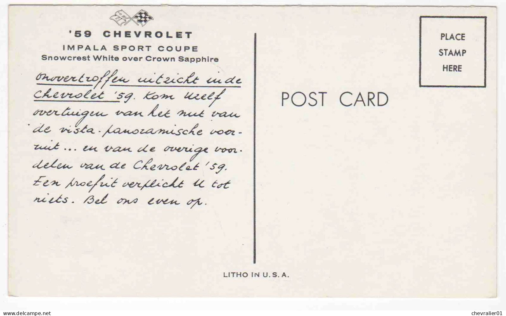 CPA-automobile_chevrolet 59_lot 7 cartes