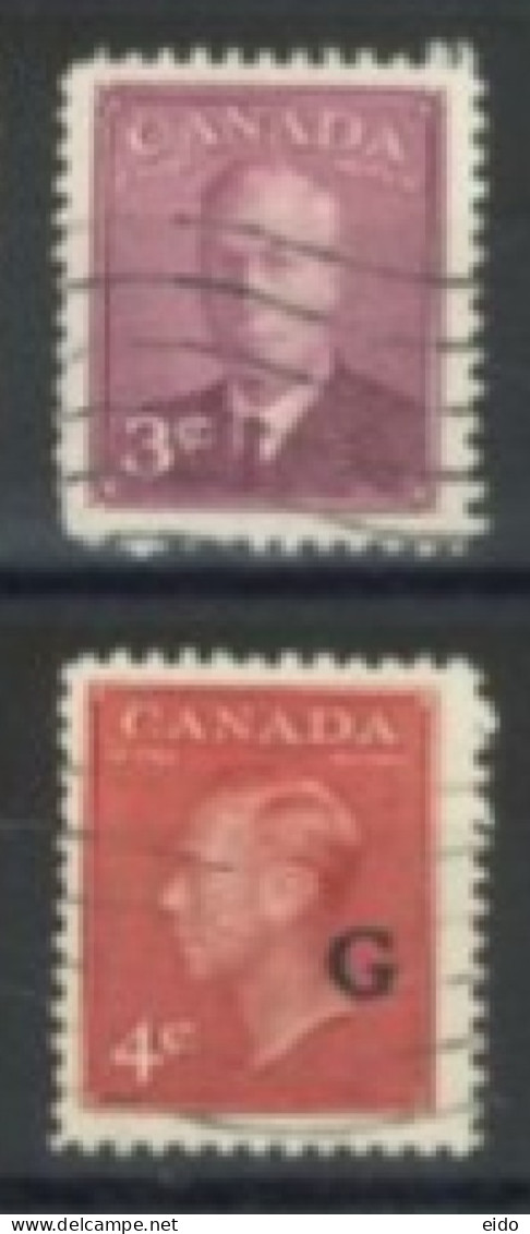 CANADA - 1949/50, KING GEORGE VI STAMPS SET OF 2, USED. - Gebruikt