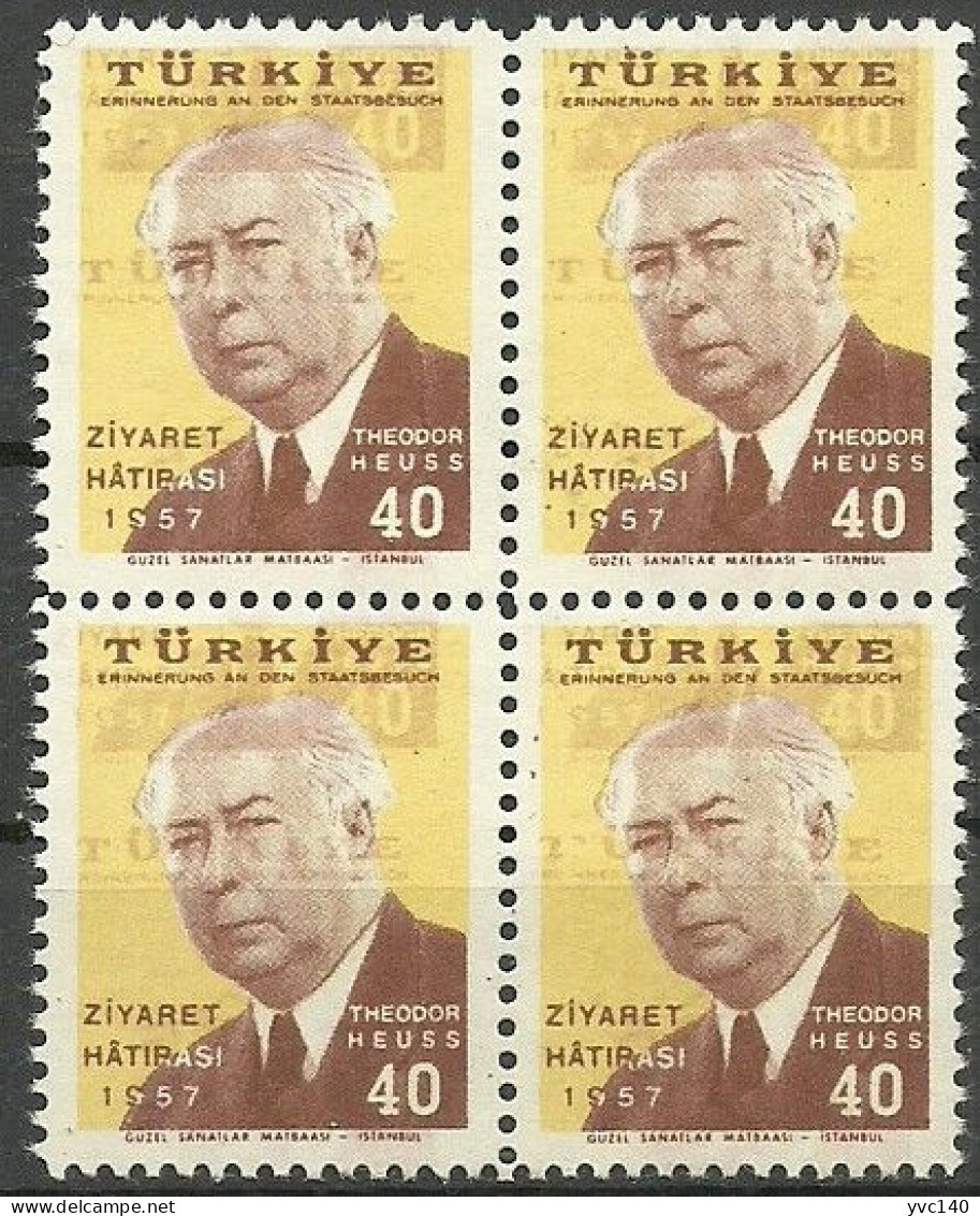 Turkey; 1957 Visit Of The President Of Germany To Turkey ERROR "Double Print" - Nuevos