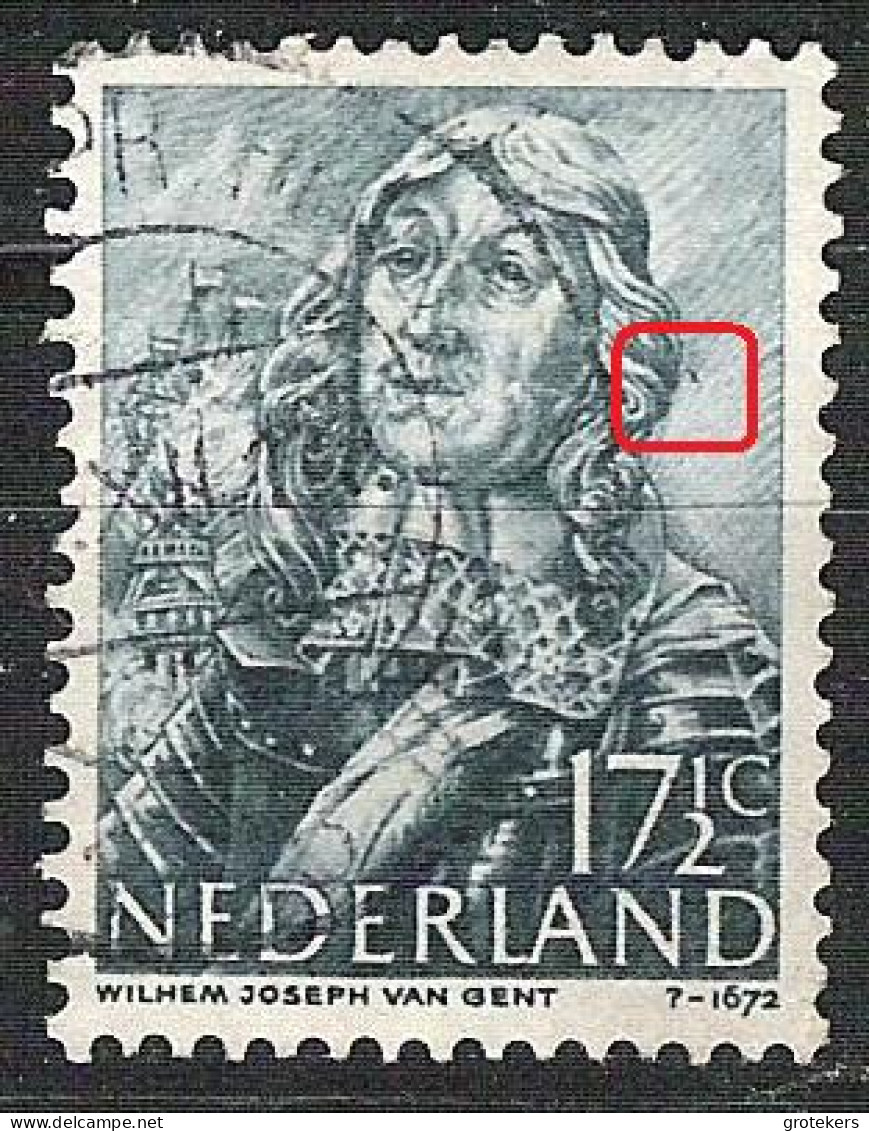 NEDERLAND NVPH 416 Met Plaatfout Blauwgrijs Vlekje Rechts Naast Hoofd.  Mast 416 PM1 - Variétés Et Curiosités