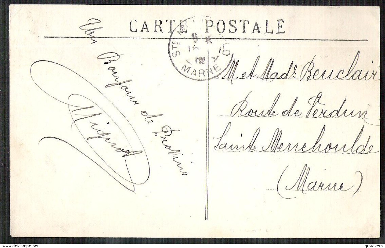 PROVINS La Villa Garnier 1912 To Sainte Menehould (Marne) - Provins