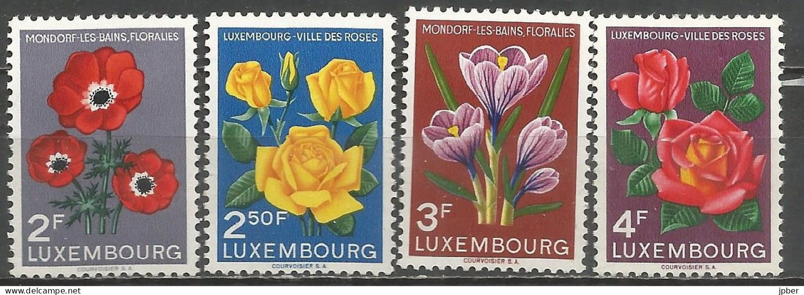 Luxembourg - MI N°547à550* - Floralies Mondorf - Anémone, Crocus, Roses - Neufs