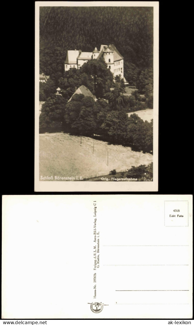 Bärenstein-Altenberg (Erzgebirge) Schloss Bärenstein Luftbild 1931 - Altenberg