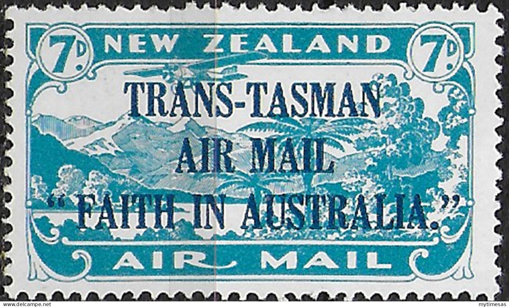 1934 New Zealand Airmail TRANS-TASMAN 1v. MNH SG N. 554 - Other & Unclassified