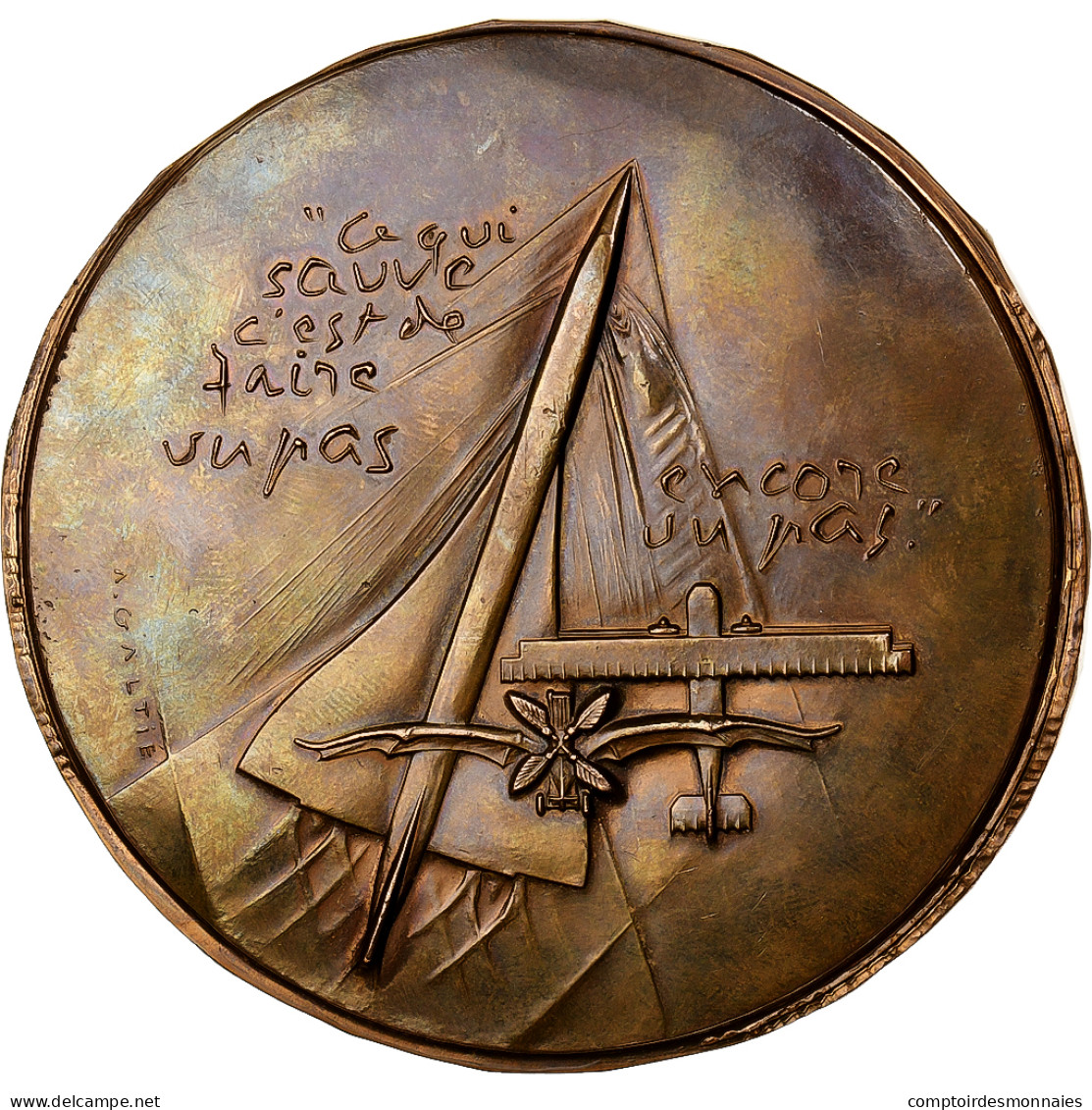 France, Médaille, Antoine De St Exupery, Bronze, Galtié, SPL - Altri & Non Classificati