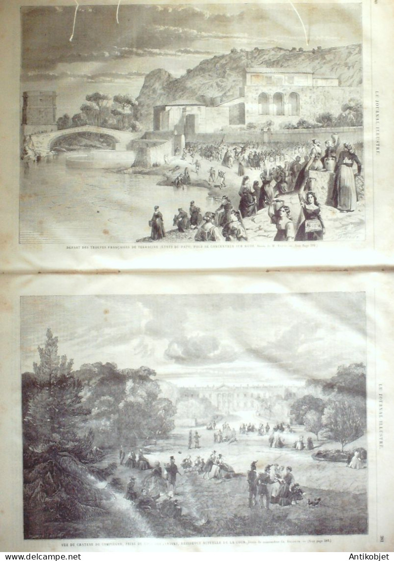 Le Journal Illustré 1865 N°94 Romans (26) Italie Terracine Compiègne (60) Indes L'étendard - 1850 - 1899