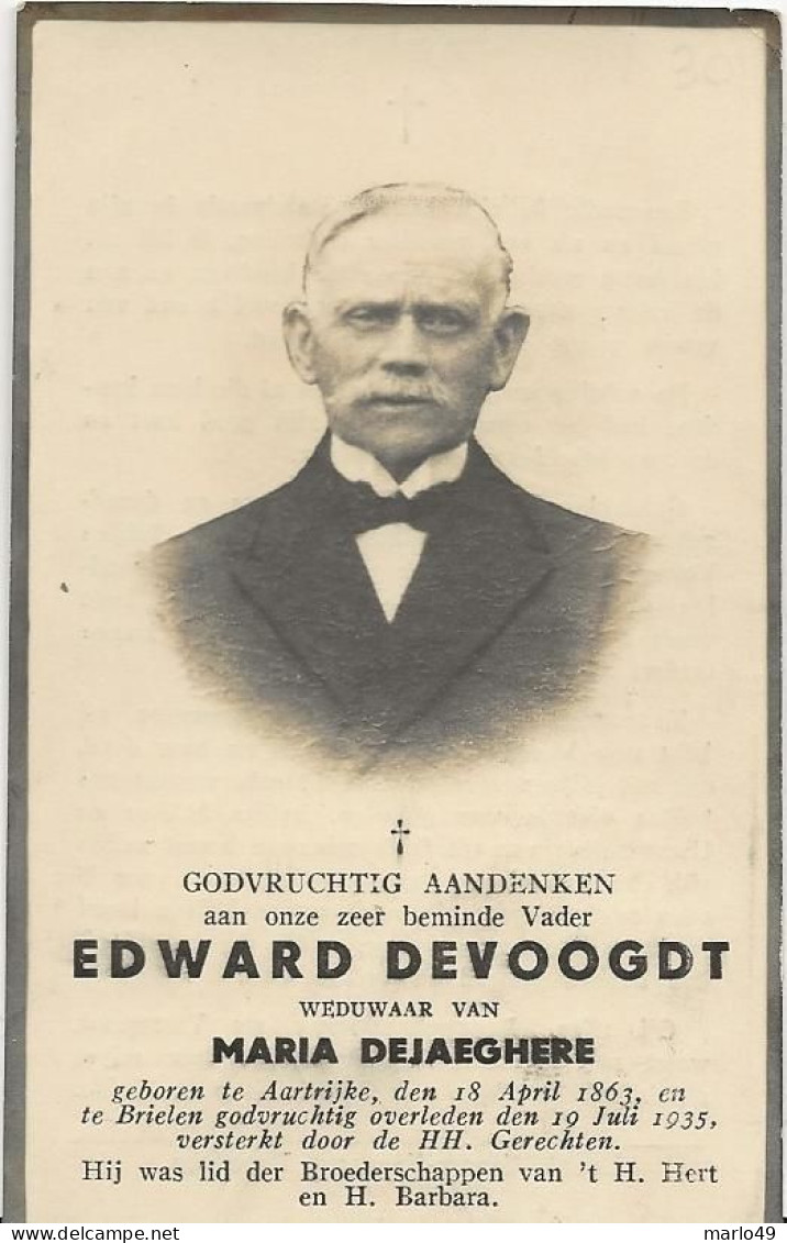 DP. EDWARD DEVOOGDT - DEJAEGHERE ° AARTRIJKE 1863- + BRIELEN 1935 - Religion &  Esoterik