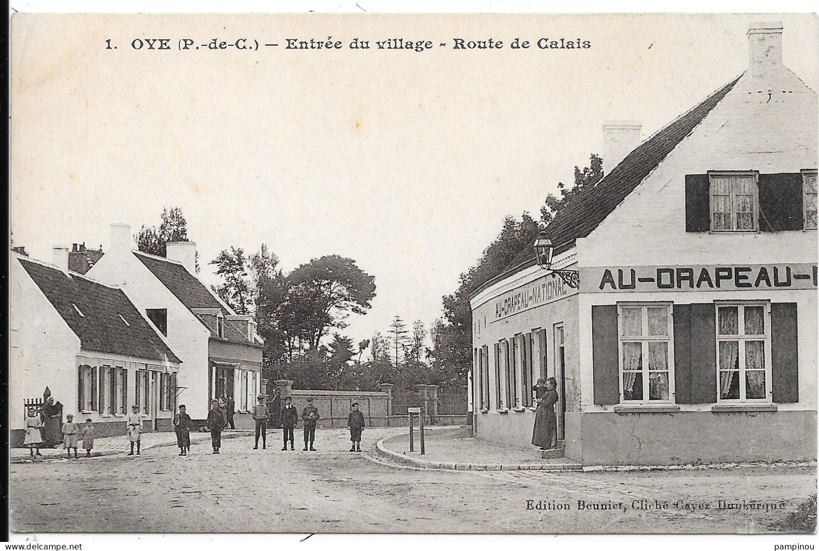 62 - OYE - Entrée Village, Route De Calais - Animée - Oye Plage