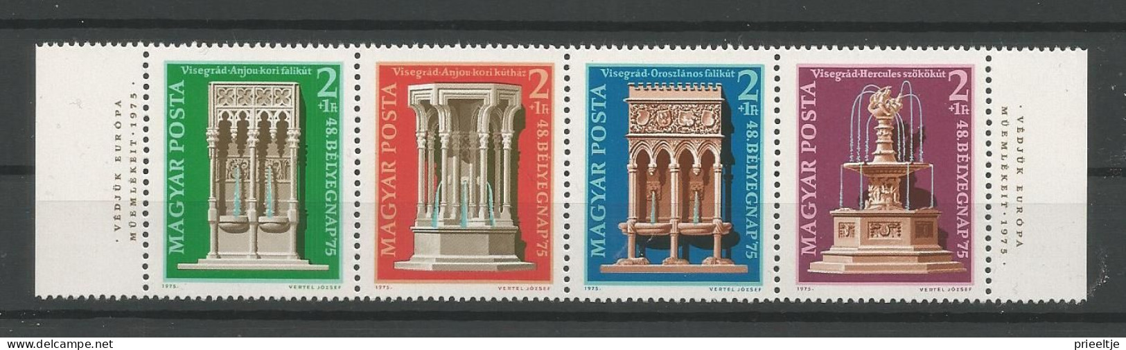 Hungary 1975 Monument Protection Strip Y.T. 2447/2450 ** - Neufs