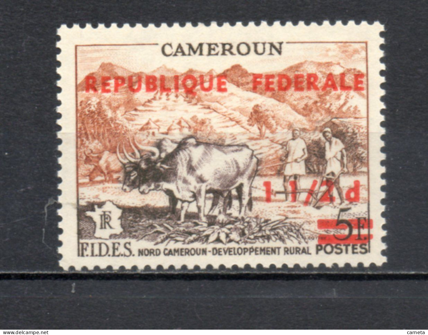 CAMEROUN N° 322  NEUF SANS CHARNIERE COTE  0.70€      AGRICULTURE ANIMAUX SURCHARGE - Kamerun (1960-...)