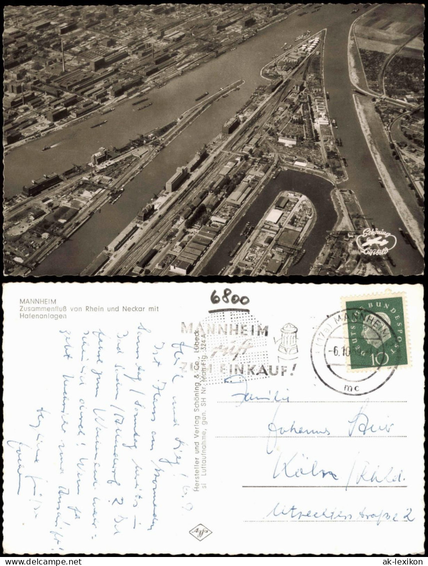 Ansichtskarte Mannheim Luftbild Aus Großer Höhe 1960 - Mannheim