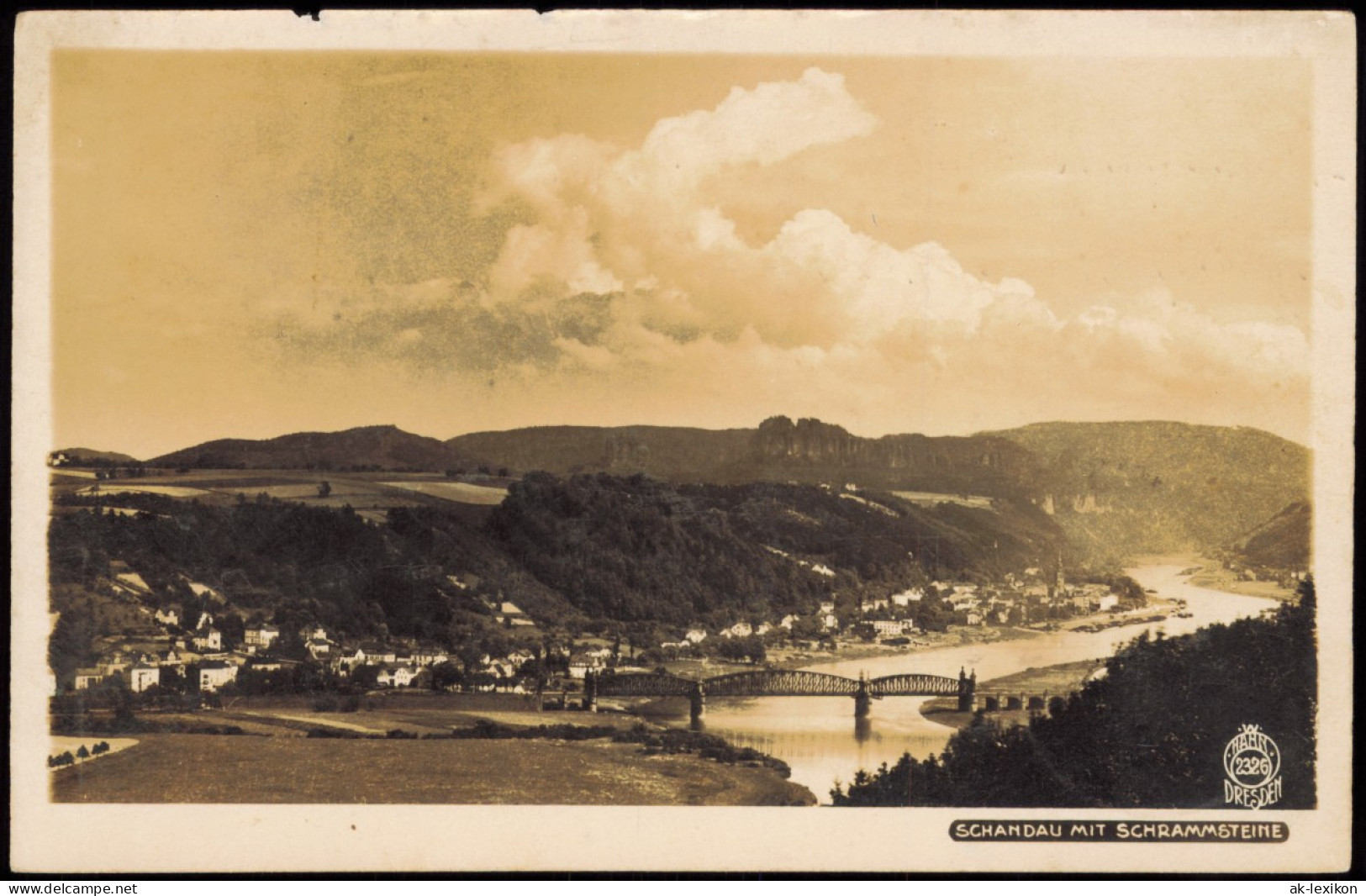 Ansichtskarte Bad Schandau Stadt, Schrammsteine 1929 Walter Hahn:2326 - Bad Schandau