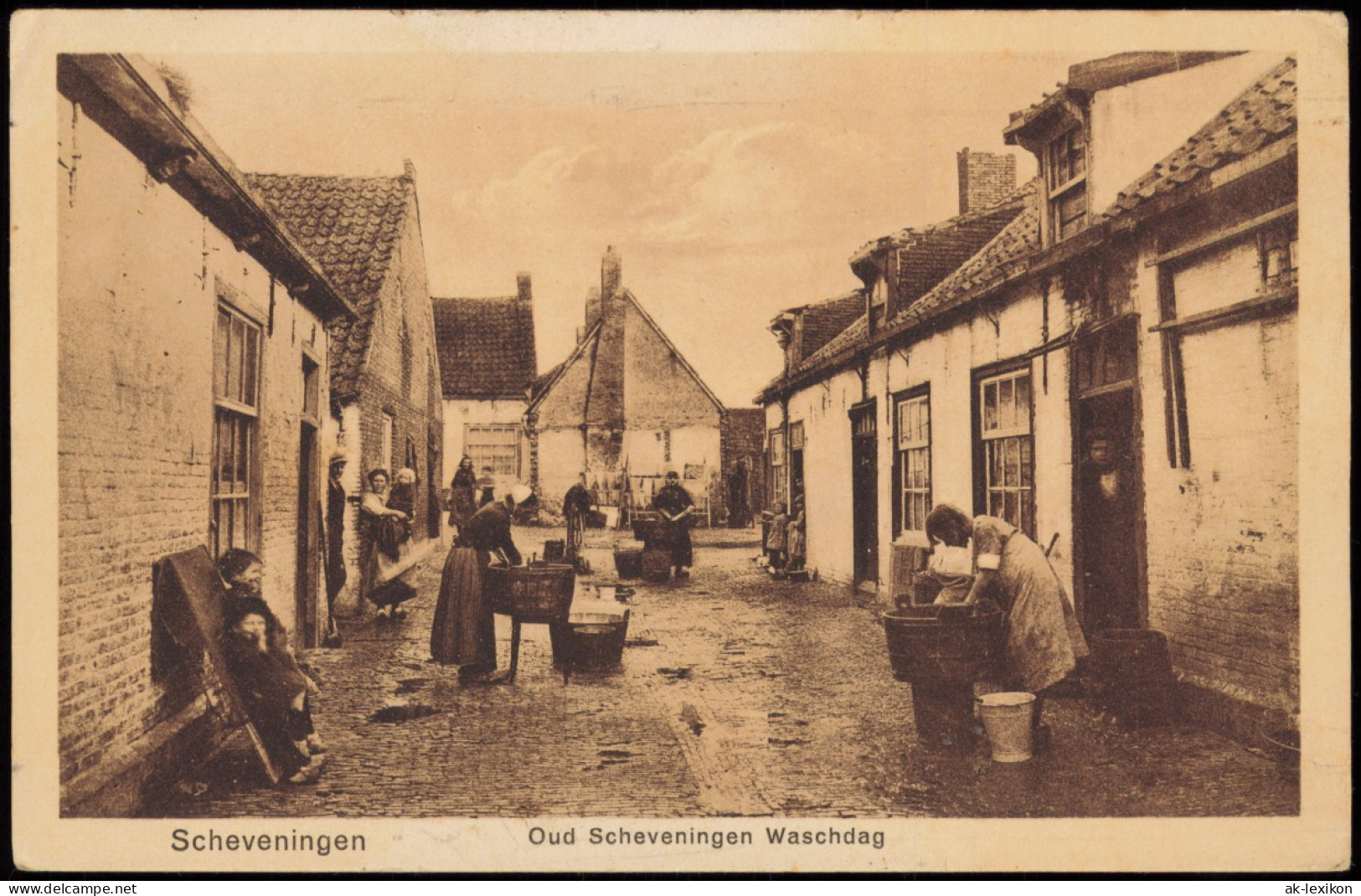 Postkaart Scheveningen-Den Haag Den Haag Waschdag Waschtag 1922 - Scheveningen