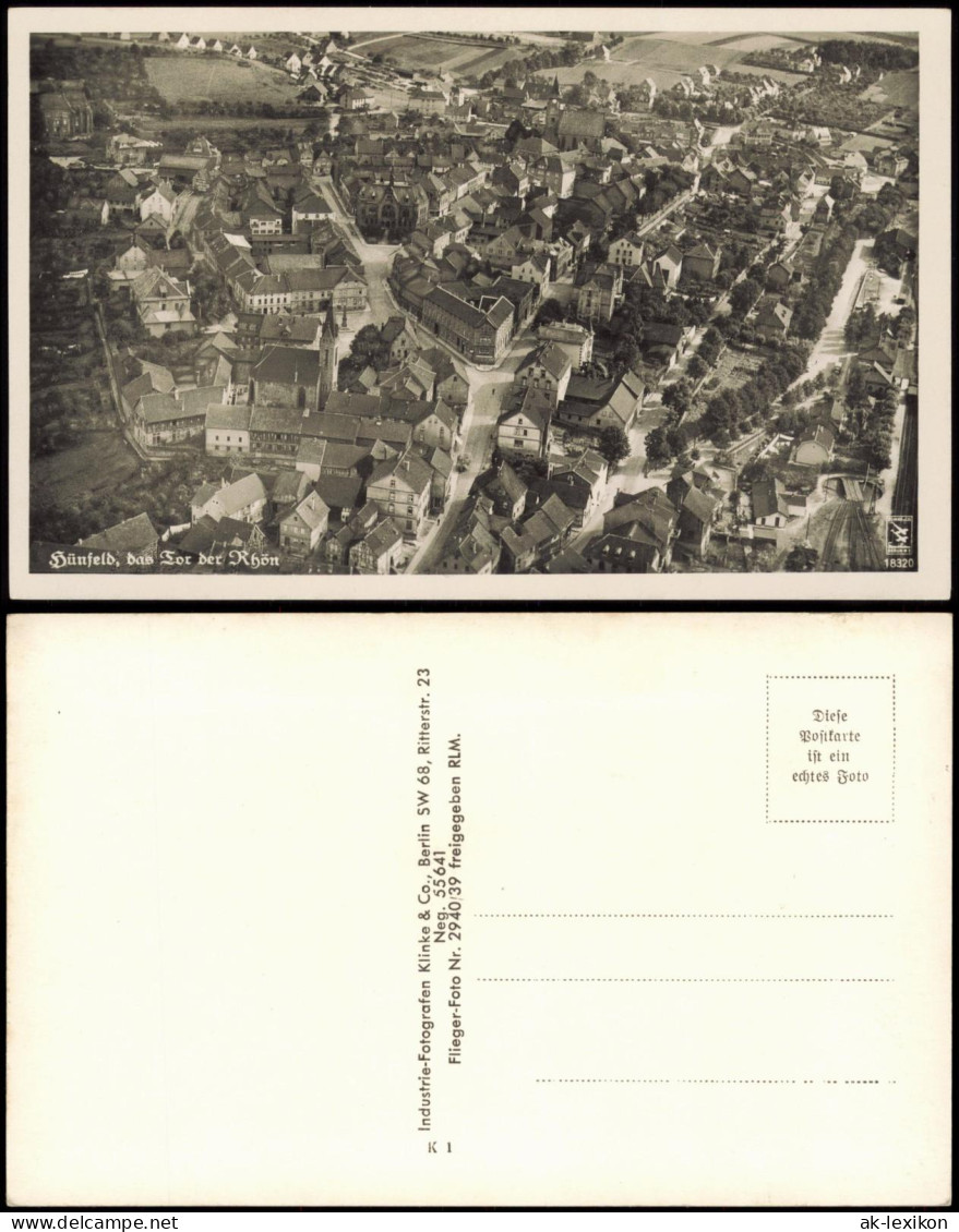 Ansichtskarte Hünfeld Luftbild 1932 - Huenfeld