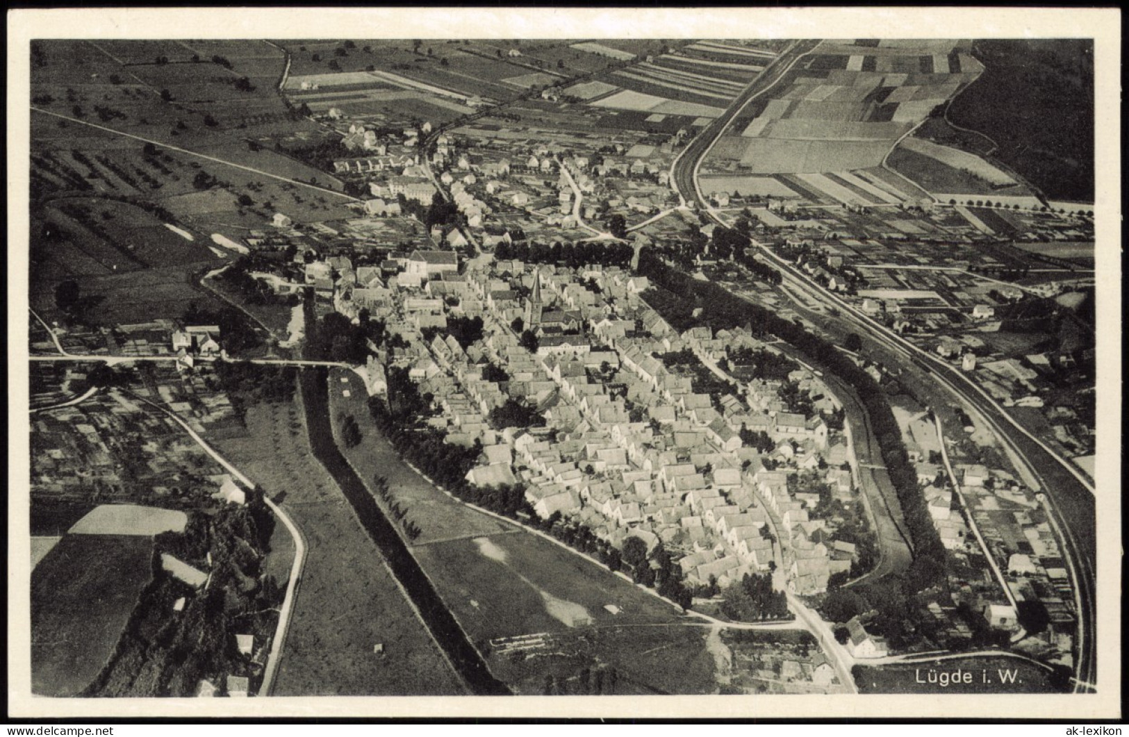 Ansichtskarte Lügde (Westfalen) Luftbild Aus Großer Höhe 1932 - Lüdge