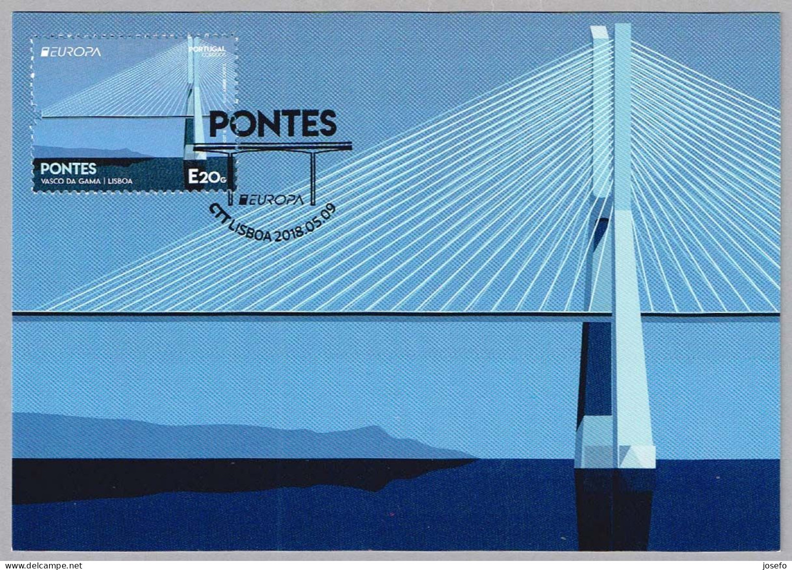 PUENTE VASCO DE GAMA, LISBOA. - Emision Europa 2018. Lisboa 2018 - Ponts