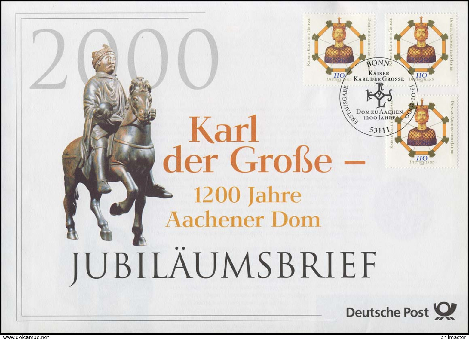 2088 Aachener Dom 2000 - Jubiläumsbrief - Sonstige & Ohne Zuordnung