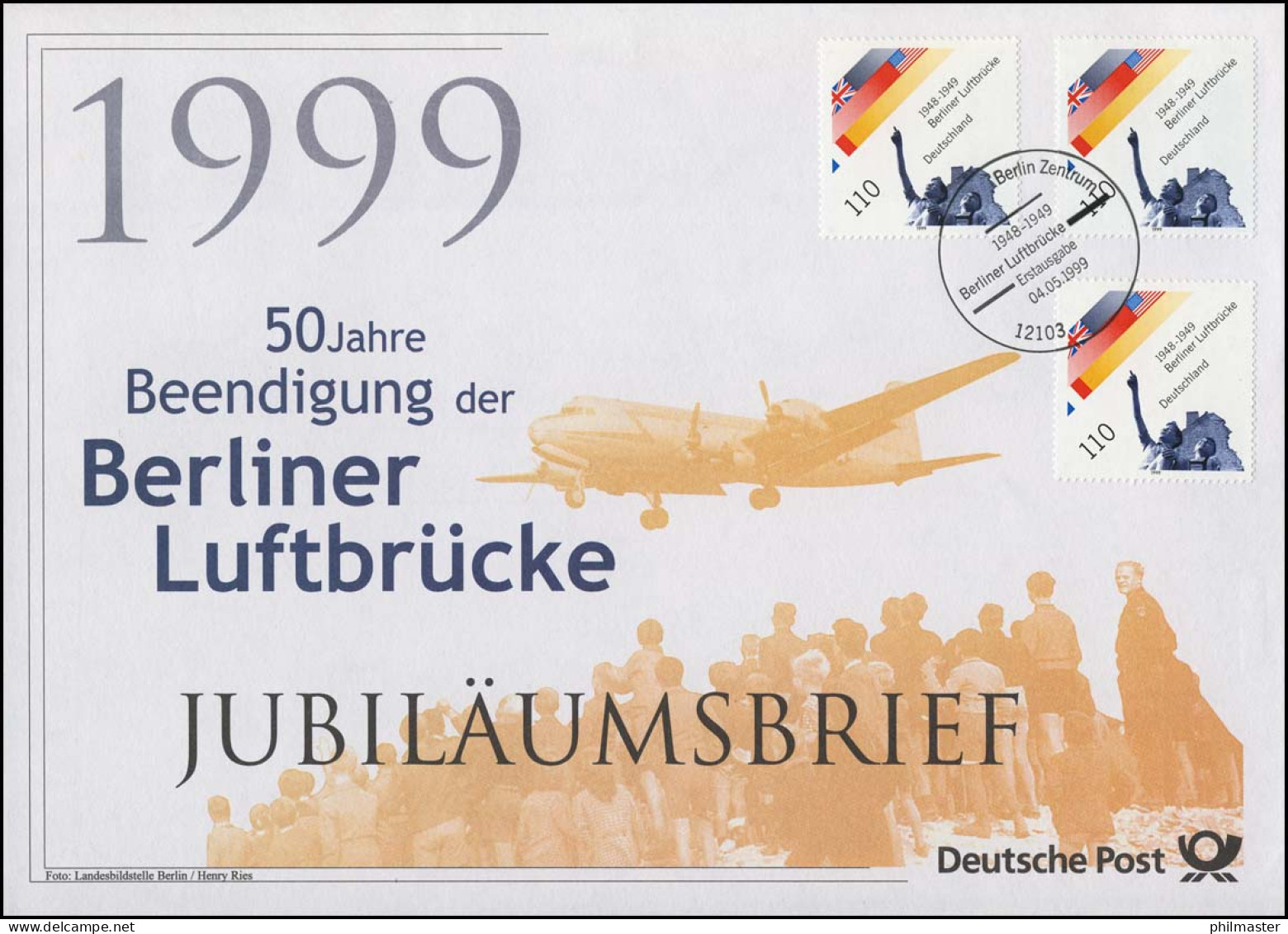 2048 Blockade Berlin & Berliner Luftbrücke 1999 - Jubiläumsbrief - Altri & Non Classificati